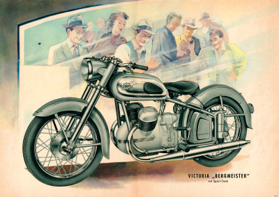 Victoria Bergmeister V 35 "With sports tank" Motorcycle Poster Picture