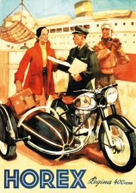 Horex Regina 400ccm motorcycle sidecar Poster Picture