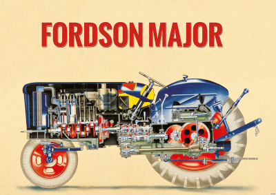 Fordson Major Traktor Schlepper Poster Plakat Bild