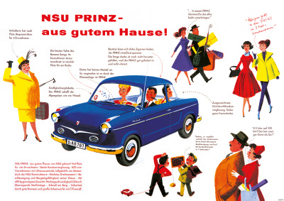 NSU Prince car car Poster Picture with sayings