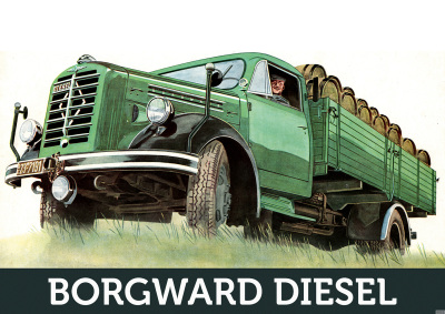 Borgward 4 To Diesel LKW Lastwagen Nutzfahrzeug Poster Plakat Bild