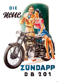 Zündapp DB 201 Motorrad Poster Plakat Bild