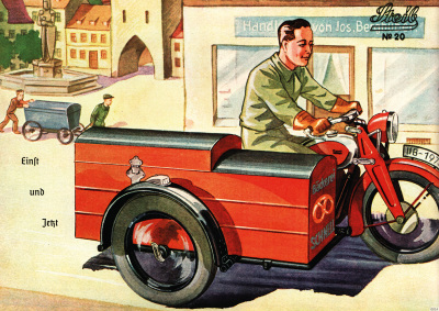 Steib sidecar poster with slogan poster Picture prewar motorcycle no. 20