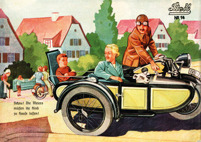 Steib Seitenwagen Poster mit Spruch Plakat Bild Vorkrieg Motorrad No. 14