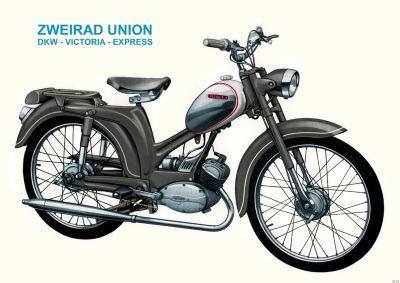 Zweirad Union DKW Victoria Express Typ 110 111 Moped Poster Plakat Bild