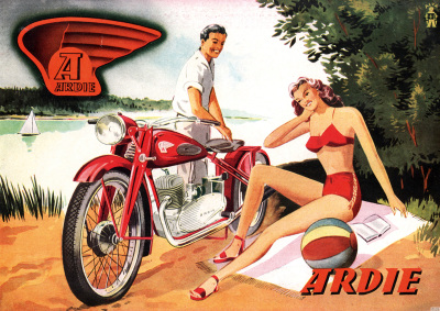 Ardie B 250 mit Trapezgabel Motorrad Poster Plakat Bild Kunstdruck