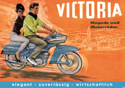 Victoria Moped Motorrad Typ 155 159 Blechbanane Poster Plakat Bild Kunstdruck