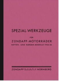 Zündapp Anleitung Liste Handbuch Spezial-Werkzeuge K 350 500 800 KS  Derby DB DL KK DBK DBL DE
