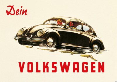 VW Käfer "Dein Volkswagen" Poster Plakat Bild Kdf