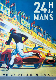 Rennen 24h 24 Stunden Le Du Mans 1959 Poster Deko Ferrari