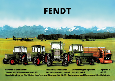 Fendt Diesel-Schlepper Farmer Favorit S SL Geräteträger 35-150 PS Poster