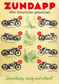 Zündapp DB DBK DS 200 K KS 250 350 500 600 800 Motorrad Vorkrieg Poster
