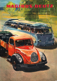Magirus-Deutz LKW Nutzfahrzeug Omnibus Feuerwehr Poster Plakat Bild