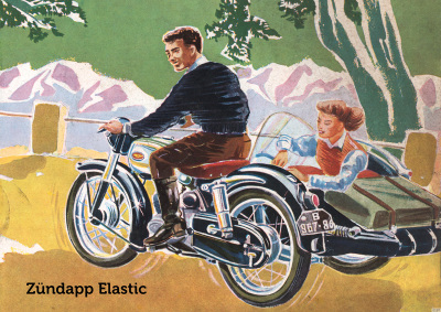 Zündapp Elastic Motorrad Poster
