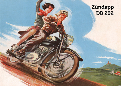 Zündapp DB 202 Motorrad Poster Plakat Bild
