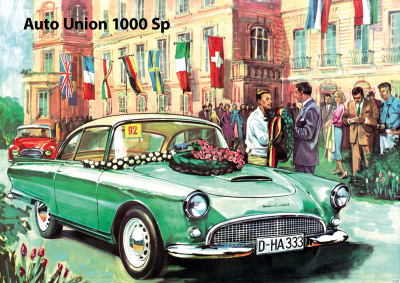 Auto Union AU 1000 Sp "Veranstaltung" Poster Plakat Bild Kunstdruck