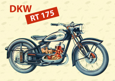 DKW RT 175 Motorrad Poster Plakat Bild Kunstdruck