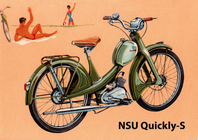 NSU Quickly-S Quickly S Moped Poster Plakat Bild Kunstdruck