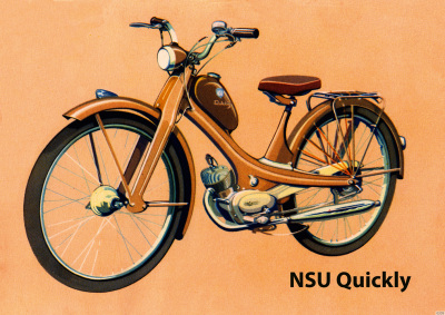 NSU Quickly Moped Poster Plakat Bild Kunstdruck