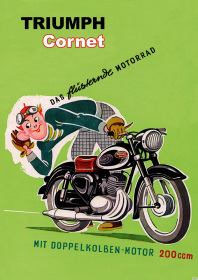 Triumph Cornet 200 cc Motorcycle Poster Picture art print