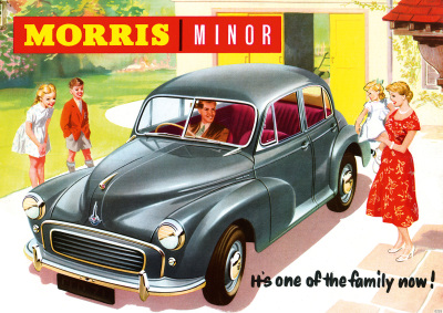 Morris Minor "Family" PKW Auto Poster Plakat Bild Kunstdruck