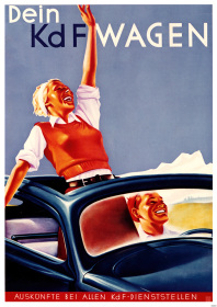 VW Käfer "Dein KdF-Wagen" Oben offen Poster Plakat Bild