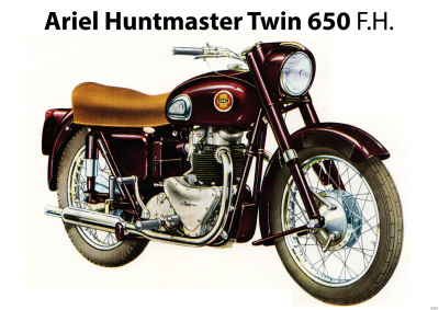 Ariel Huntmaster Twin 650 F.H. Motorrad Poster Plakat Bild Kunstdruck