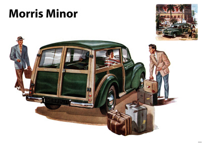 Morris Minor station wagon car Poster Picture art print