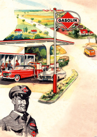 Gasolin Tankstelle Poster Plakat Bild Kunstdruck