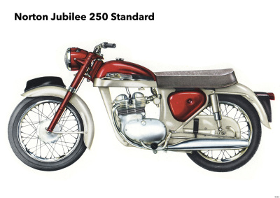 Norton Jubilee 250 Standard Motorrad Poster Plakat Bild Kunstdruck