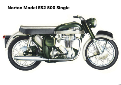 Norton Model ES2 500 ccm Single Motorrad Poster Plakat Bild