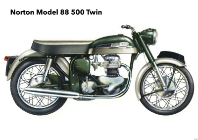 Norton Model 88 500 cc Twin Motorcycle Poster Picture art print