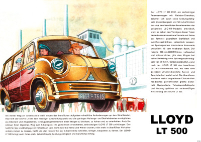 Lloyd LT 500 LT500 Kleinbus Kleintransporter Poster