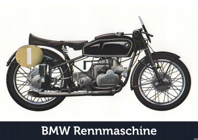BMW Rennmaschine Motorrad Poster Plakat Bild