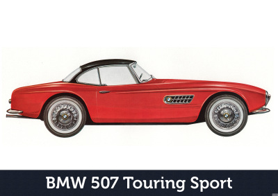 BMW 507 Touring Sport Auto PKW Wagen Poster Plakat Bild