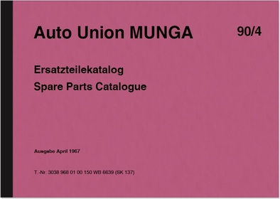 DKW Auto Union Munga 90/4 SUV spare parts list spare parts catalog parts catalog