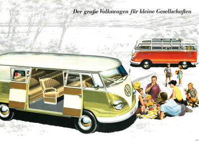 VW Volkswagen Bulli Samba Bus T1 Poster Plakat Bild