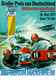 Motodrom Hockenheim 1971 "Großer Preis von Deutschland" Rennsport Motorrad Rennen Poster