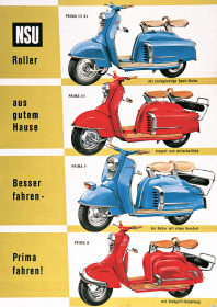 NSU Prima III KL V D Motorroller Modell-Übersicht Poster Plakat Bild