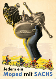 Sachs "Jedem ein Moped mit Sachs" Motor Poster