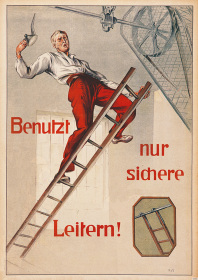 Industrial safety "Use safe ladders" Safety Note Poster Warning