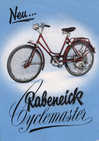 Rabeneick Cyclemaster Motorbike Bicycle with auxiliary engine Poster Picture