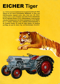 Eicher Tiger Traktor Schlepper Reklame Werbung Poster Plakat Bild