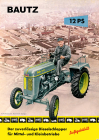 Bautz 12 PS 12PS luftgekühlt Traktor Dieselschlepper Poster Plakat Bild