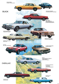 Buick und Cadillac Modellübersicht Modelle Typen Tafel Auto Poster Plakat Bild