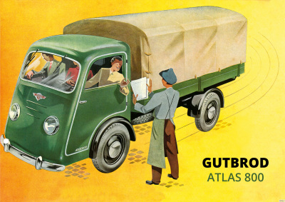 Gutbrod Atlas 800 Truck Transporter Truck Poster image