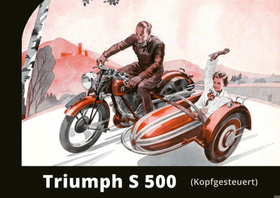 Triumph S500 S 500 Motorcycle with Steib sidecar Poster Picture