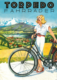 Torpedo Fahrräder Fahrrad Werbung Reklame Poster Plakat Bild