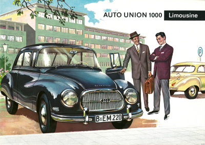 Auto Union 1000 Limousine Werbung Reklame Poster Plakat Bild