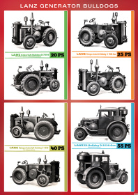 Lanz Generator-Bulldogs model overview type plate Poster Picture